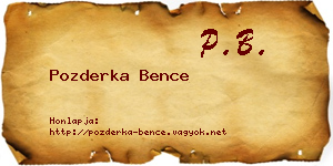 Pozderka Bence névjegykártya